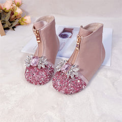 Buty zimowe dziewczęce Diamentowe luksusowe buty dziecięce na imprezę
